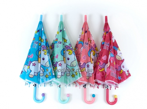 Зонтик для детей с единорогами