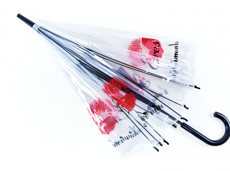 Женский прозрачный зонт-колокол