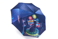 Атласный женский зонт-полуавтомат